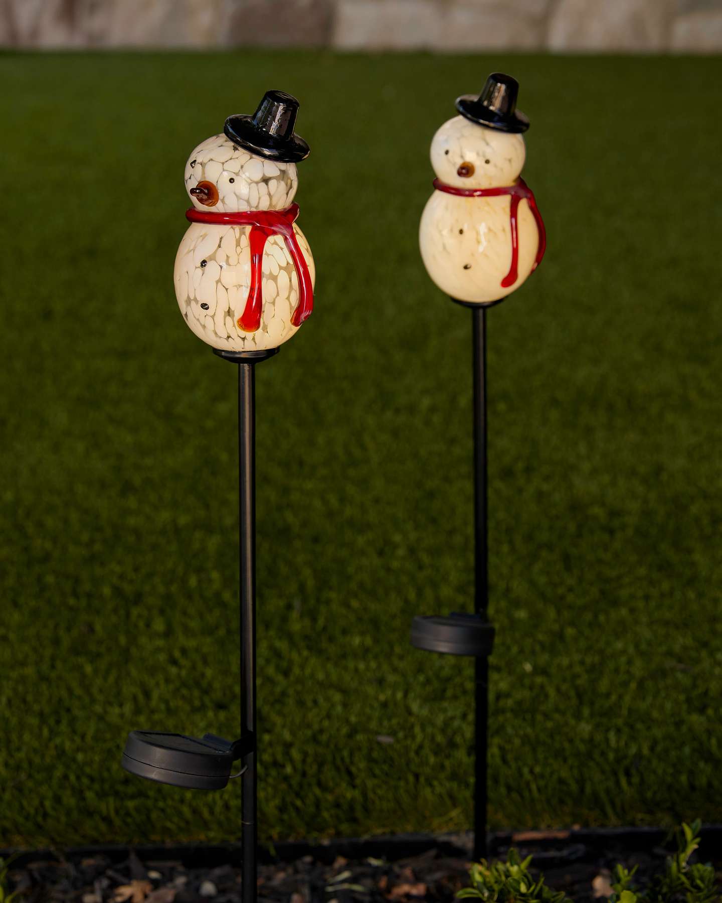 Solar Snowman Pathway Lights, Set of 4