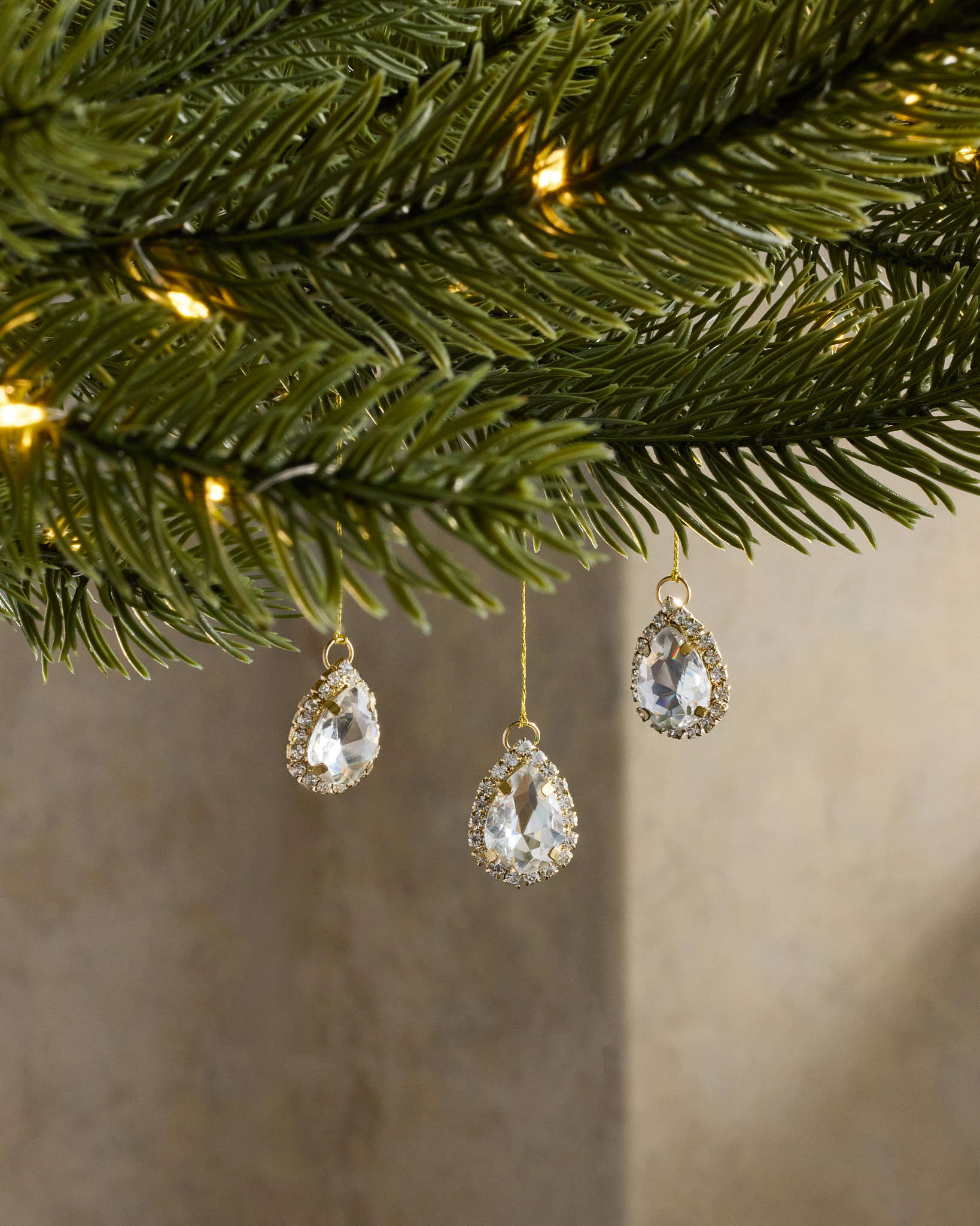 Rhinestone Gem Drop Bauble Set