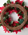 Outdoor Poinsettia Celebration Wreath by Balsam Hill