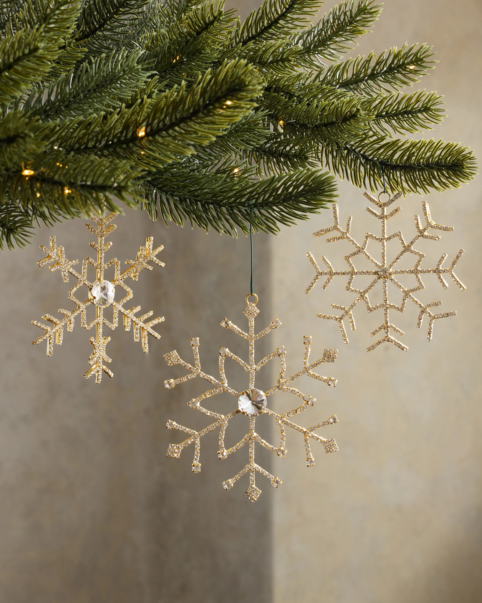 Rhinestone Snowflake Ornament Set