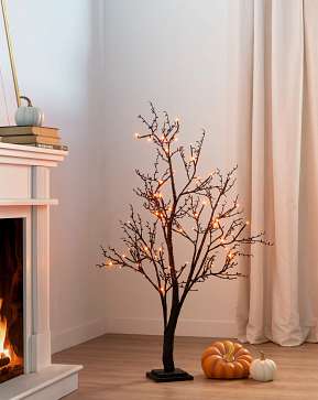 Lit Halloween Glitter Twig Tree Lit Halloween Glitter Twig Tree