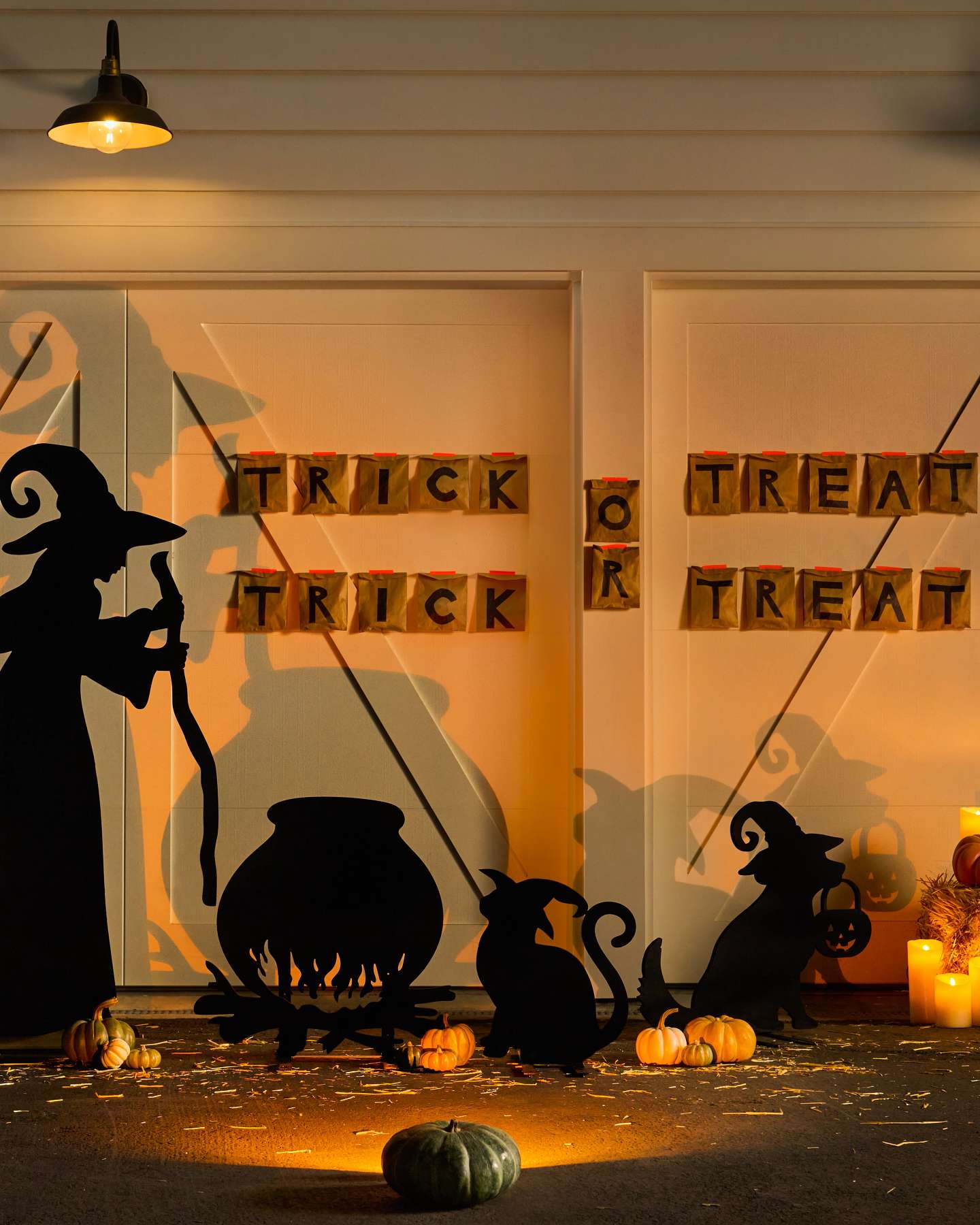 Balsam Hill Outdoor Illuminated Halloween Silhouette in Spooky Night Setting