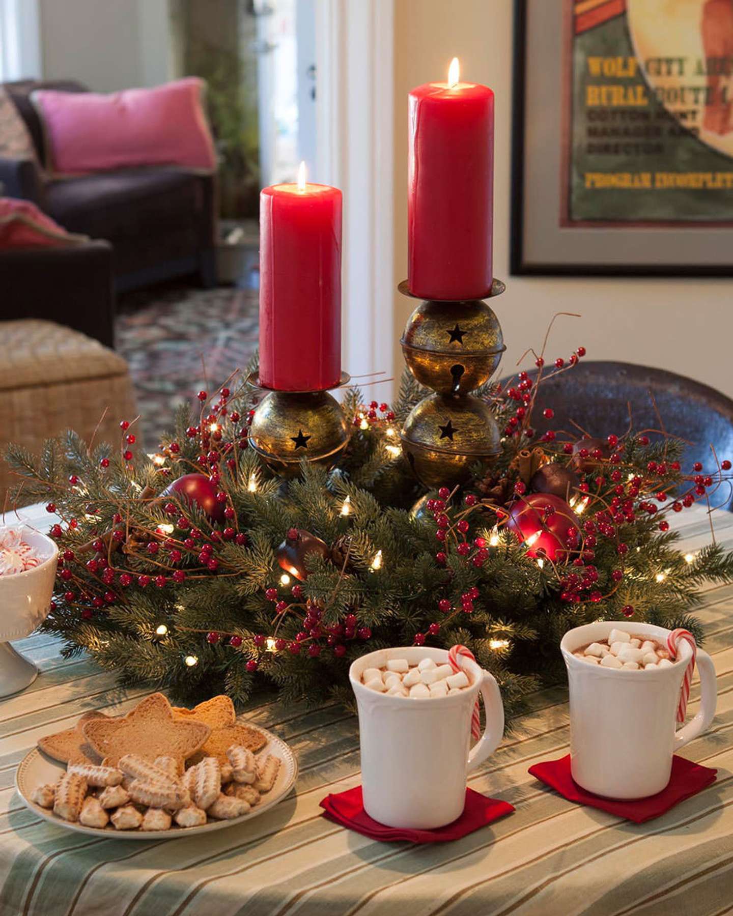 Balsam Hill Heritage Spice Lifestyle Display with Candles