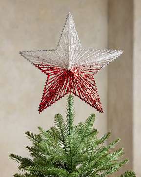 Red & White Ombre Star Tree Topper Red & White Ombre Star Tree Topper