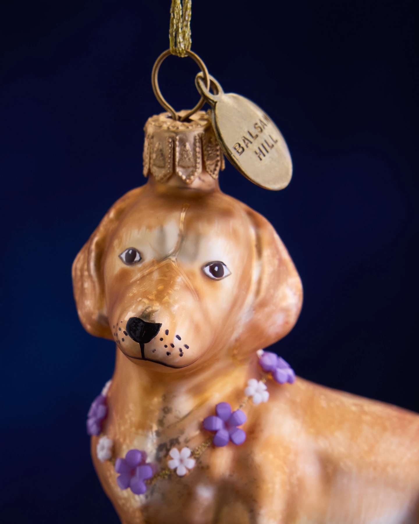 Balsam Hill Studio Dachsund with Lei Ornament