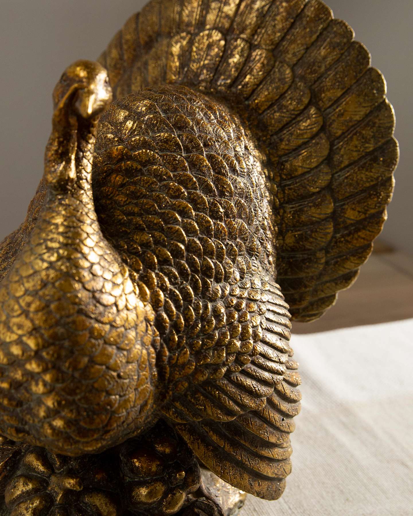 Balsam Hill Bronzed Tabletop Turkey Front Closeup