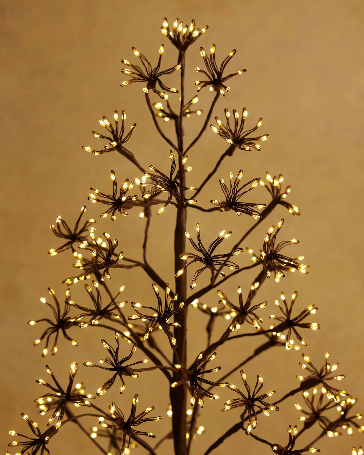 5' Brown Outdoor Lit Cluster Fairy Starburst Tree