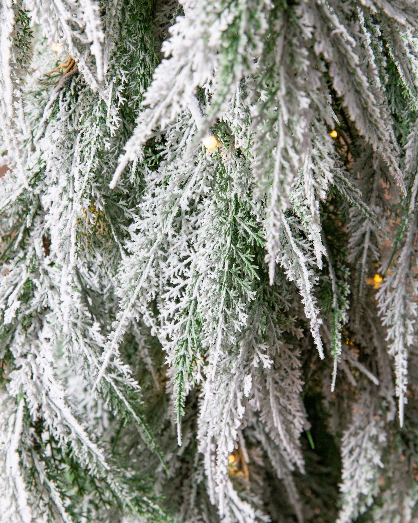5.5ft Snowfall Downswept Tree by Balsam Hill Closeup 10