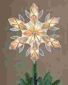 Capiz Snowflake Lighted Christmas Tree Topper by Balsam Hill Lifestyle 10
