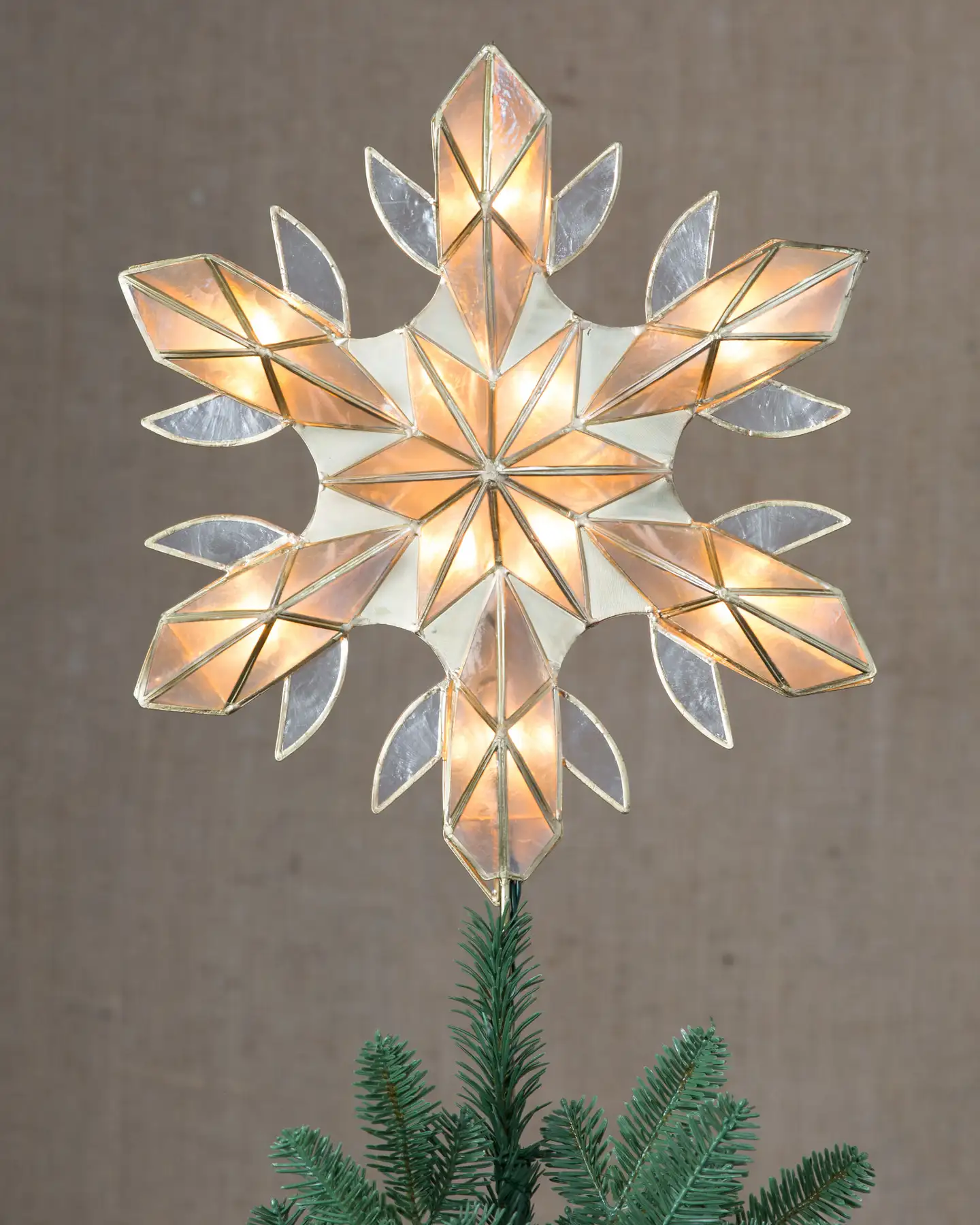 Beleuchtete Weihnachtsbaumspitzen „Schneeflocke“