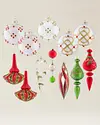 Mistletoe and Holly Glass Ornament Set, 35 Pieces by Balsam Hill Closeup 30