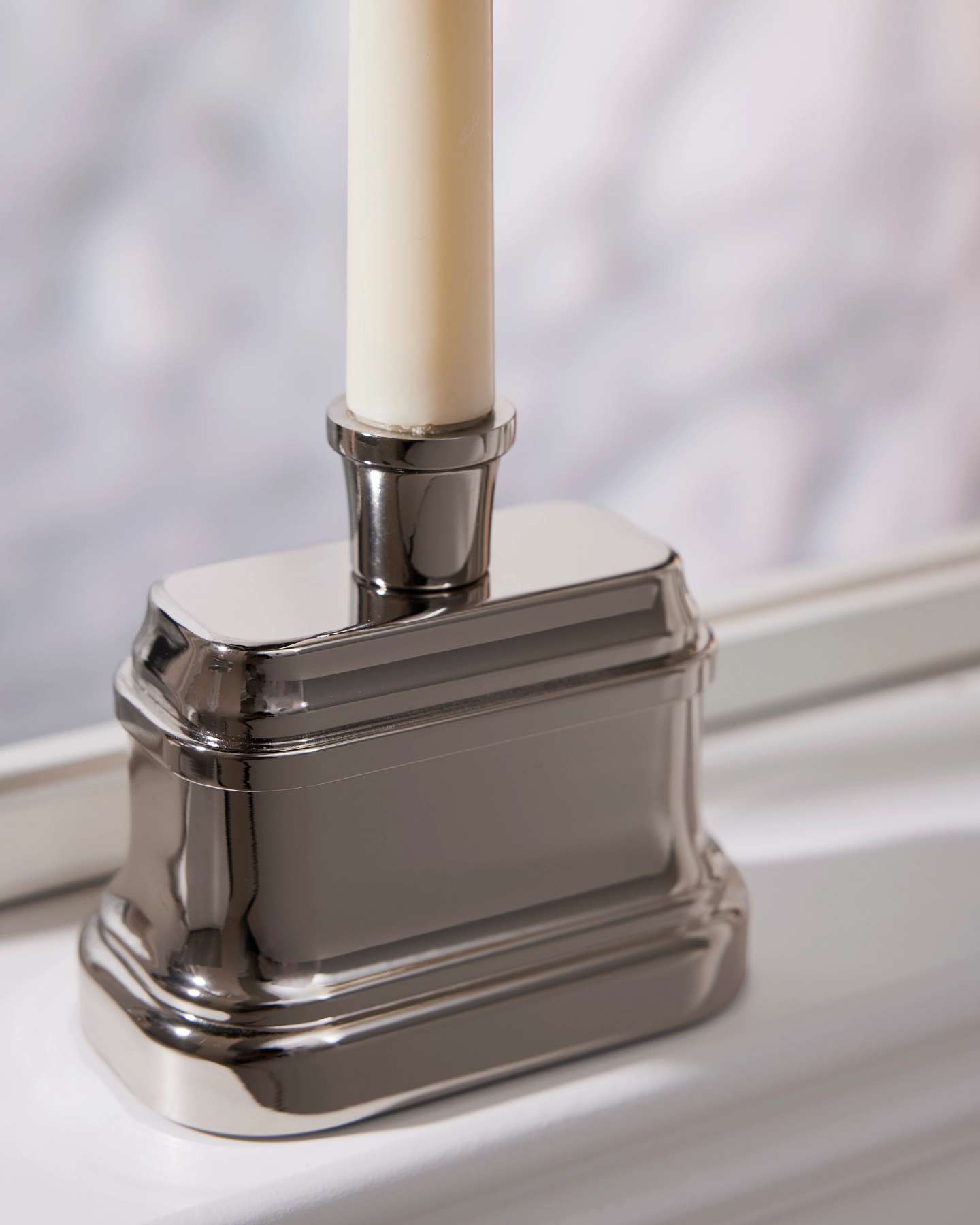 Silver Antiqued Miracle Flame Premium 3D LED Window Candles, Set of 2