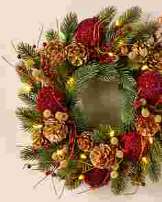 Vermont White Spruce Bordeaux Wreath by Balsam Hill