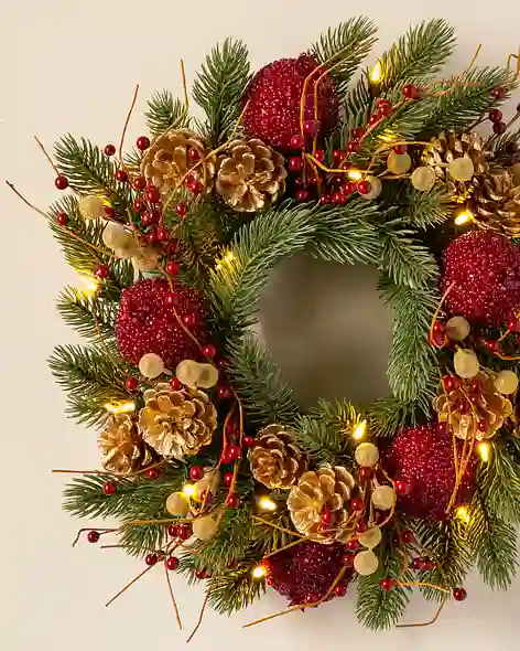Vermont White Spruce Bordeaux Wreath by Balsam Hill
