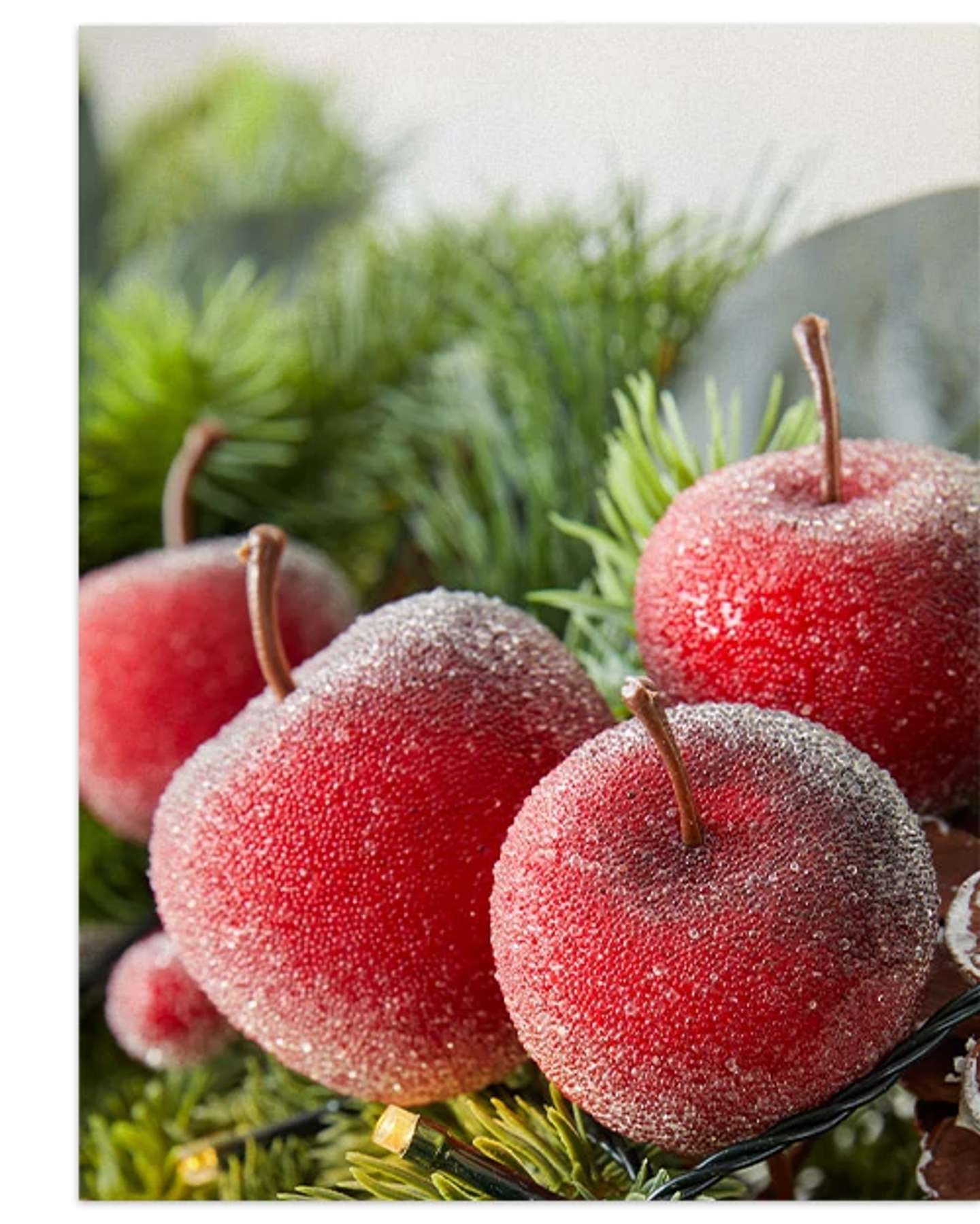 Balsam Hill Holiday Sugared Apple Harvest Artificial Christmas Foliage Product Display