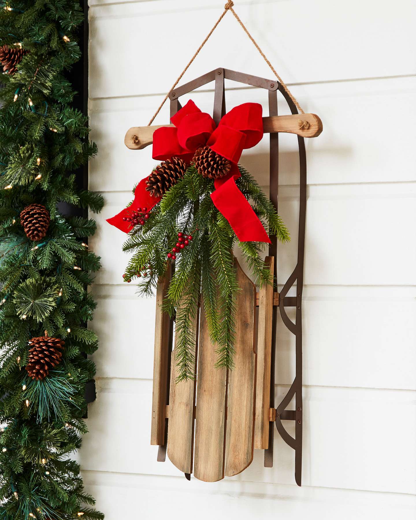 Balsam Hill Alpine Holiday Sled Lifestyle Outdoor Display