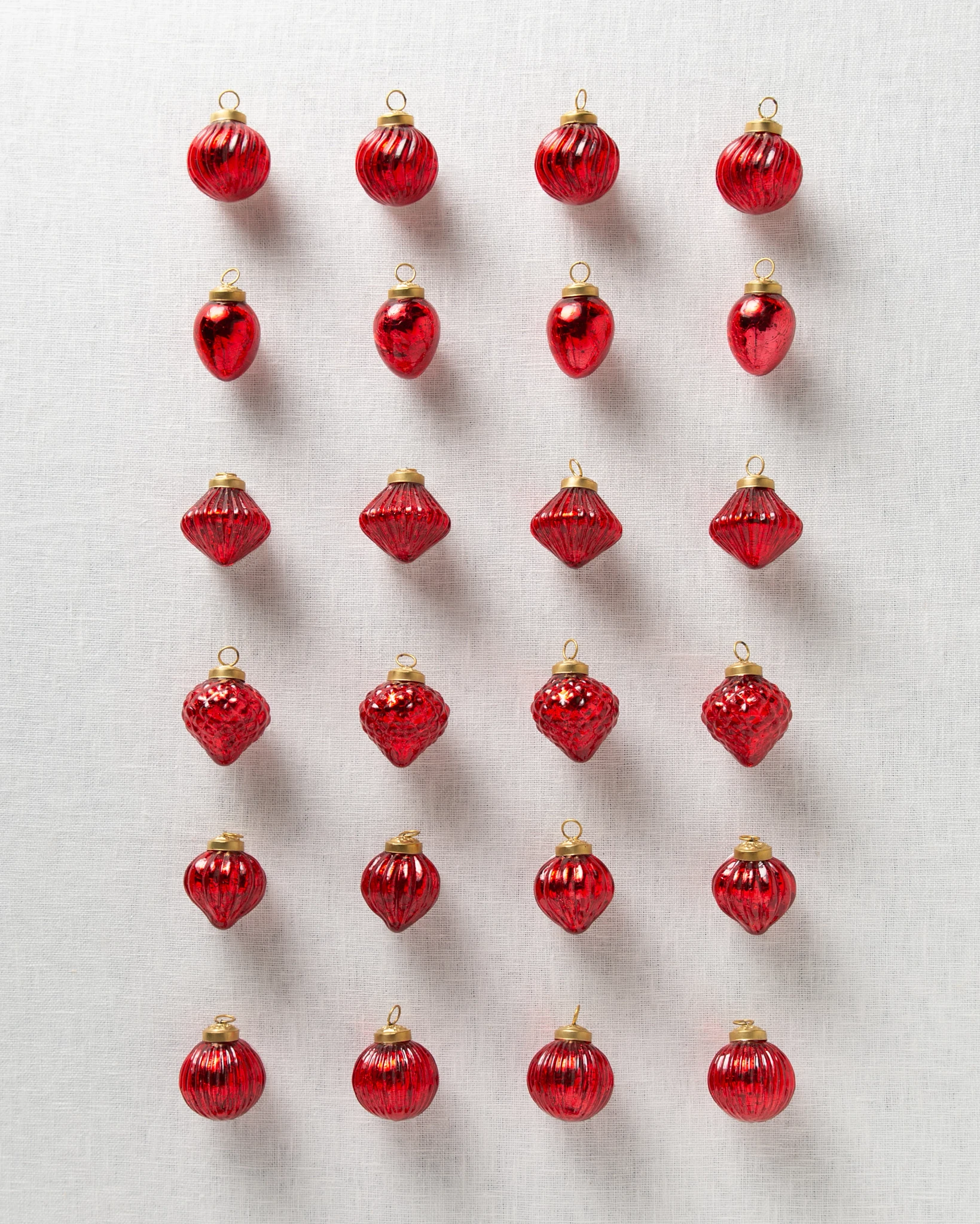 Red BH Essentials Mercury Glass Bauble Set