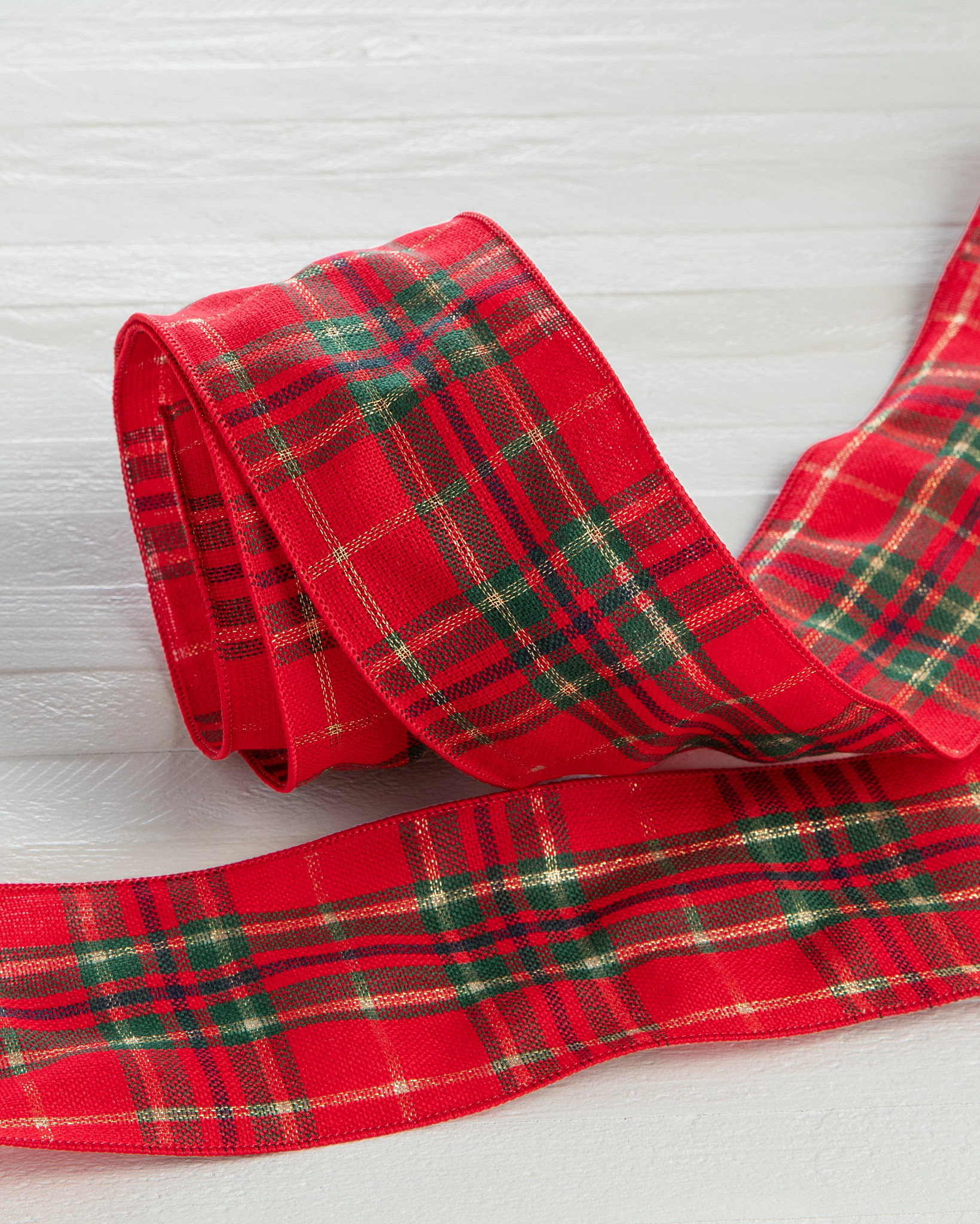 Red Tartan Christmas Tree Ribbon