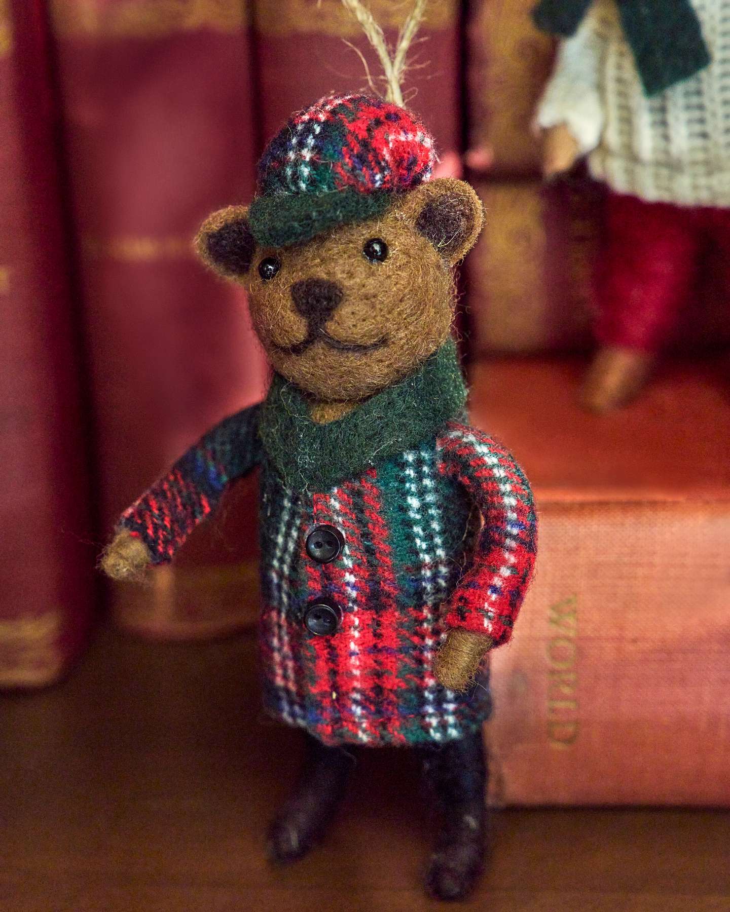 Highland Christmas Bears Felt Baubles, Set of 6