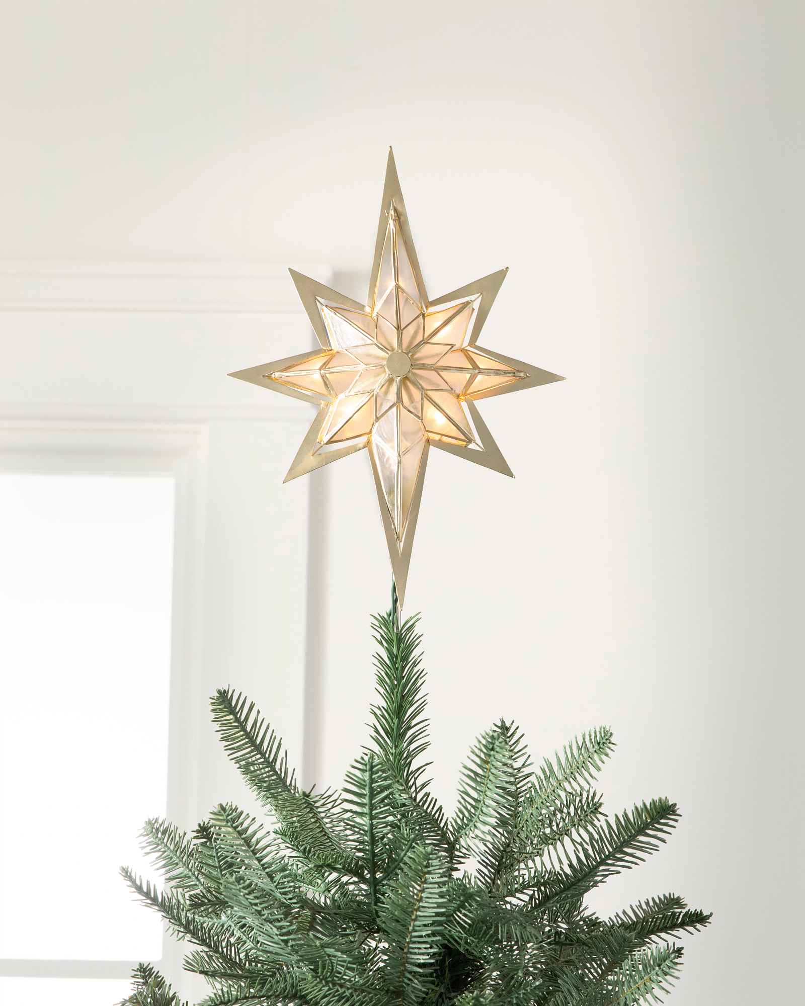 Holiday Time LED Christmas Tree Topper, Gold Star, 15