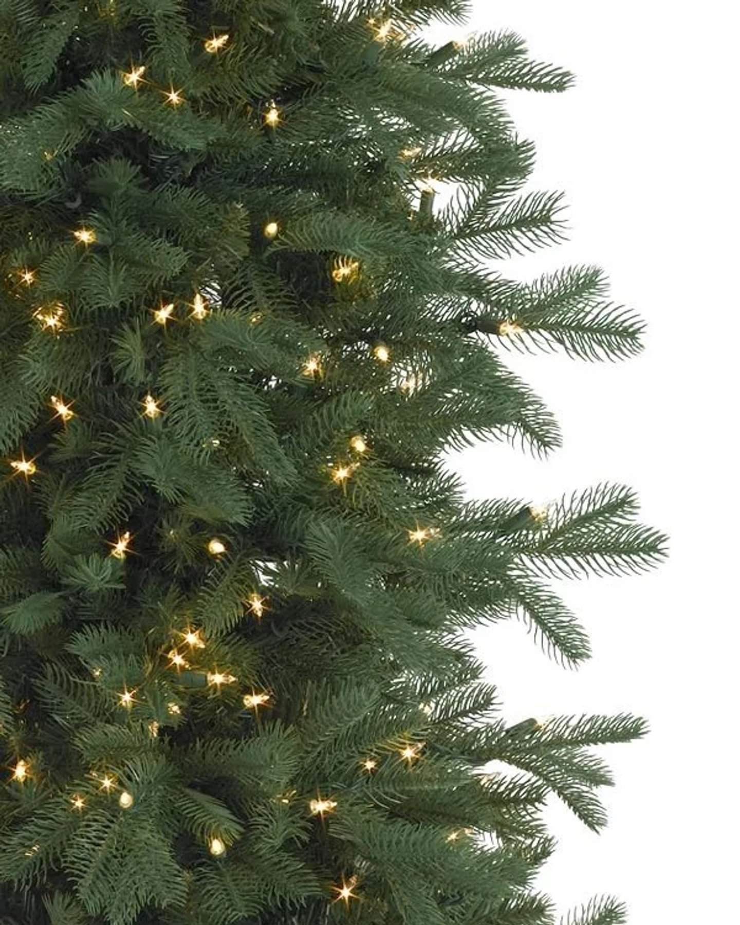 Balsam Hill Cathedral Fir Artificial Christmas Tree Clear Closeup