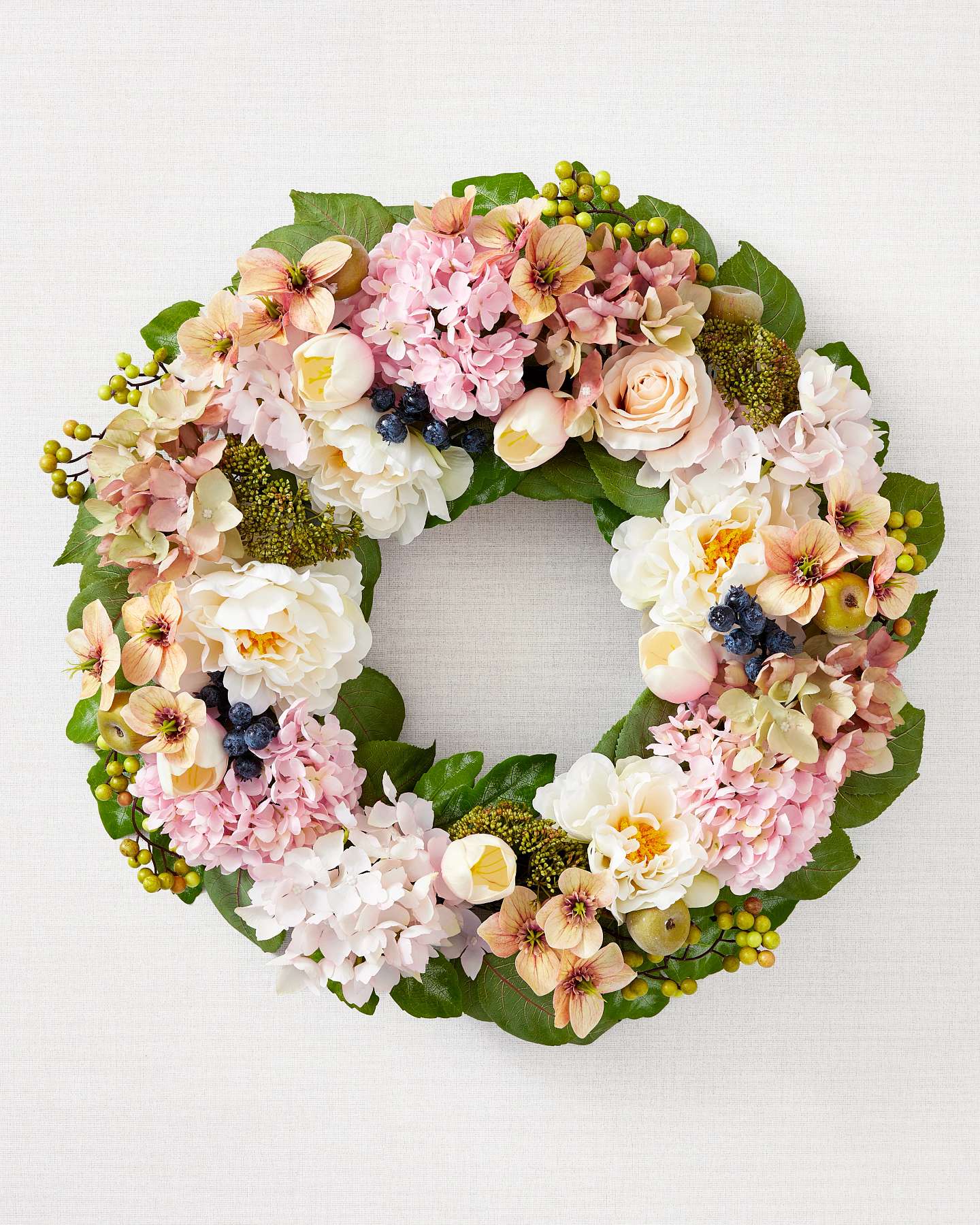 Balsam Hill Nottingham Garden 26-Inch Artificial Wreath Product Presentation