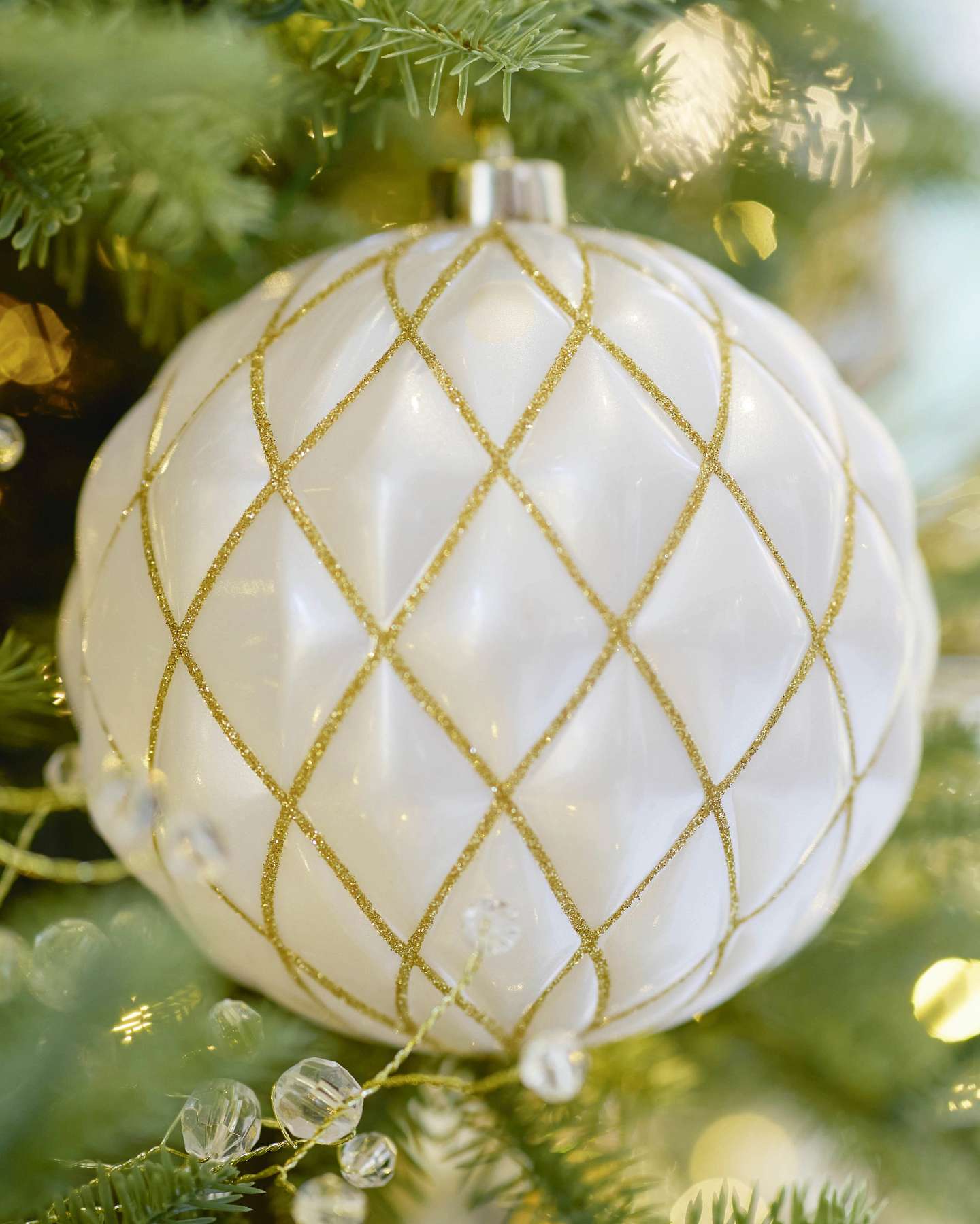 Balsam Hill Golden Grandeur Artificial Christmas Ornament Set with Elegant Styling