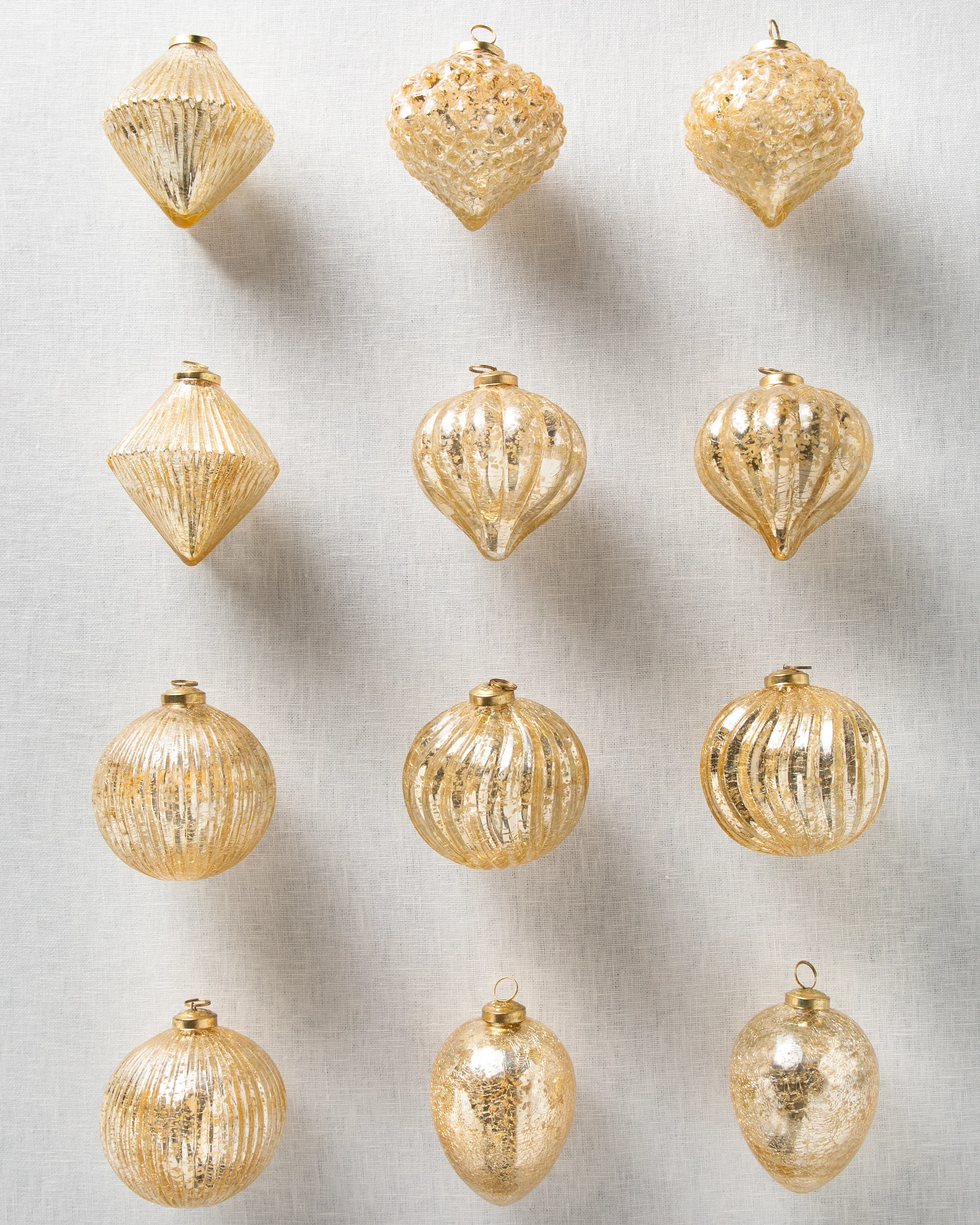 Gold BH Essentials Mercury Glass Ornament Set