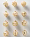 BH Essentials Gold Jumbo Mercury Glass Ornaments Set of 12 by Balsam Hill