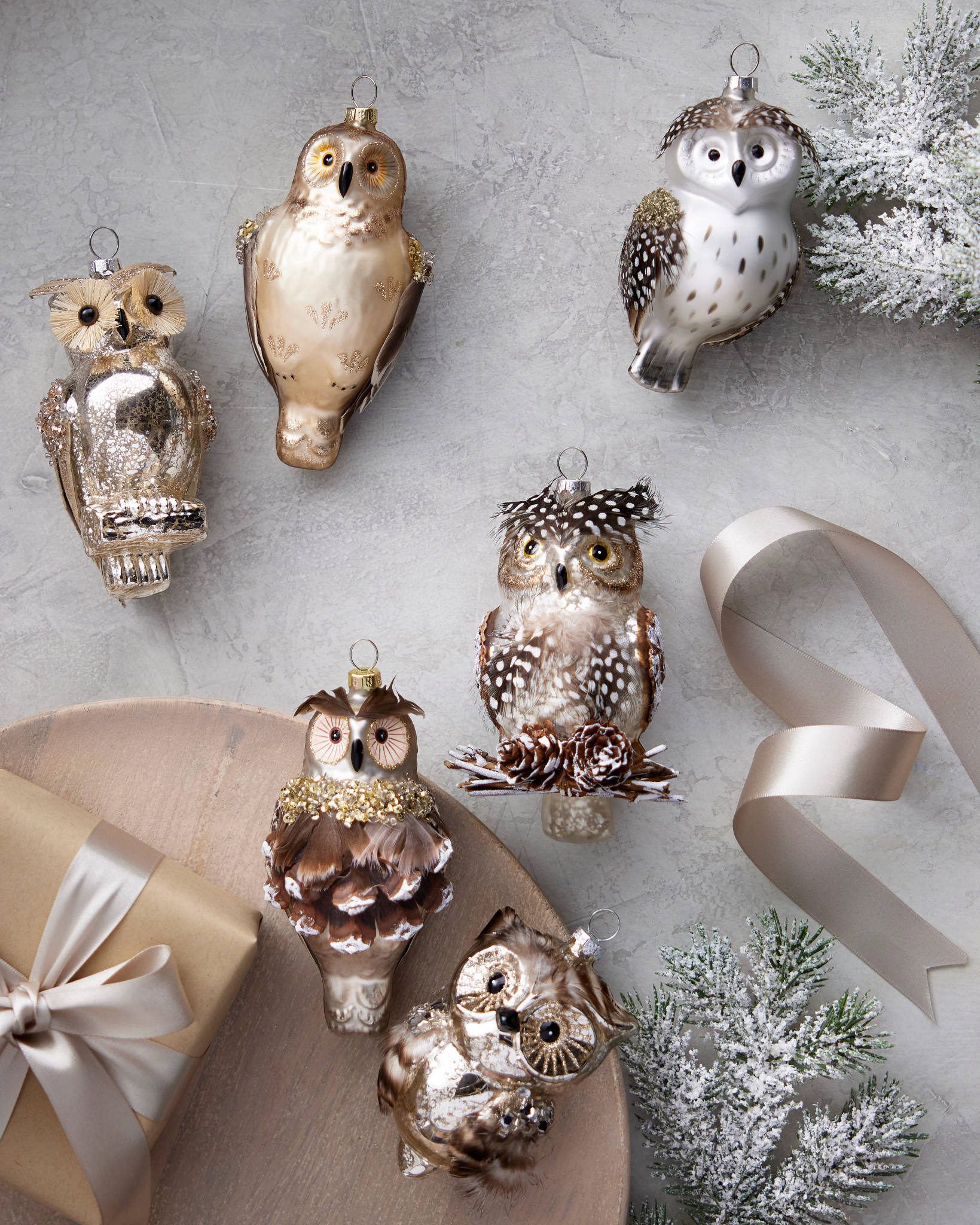 Woodland Owl Ornament Set