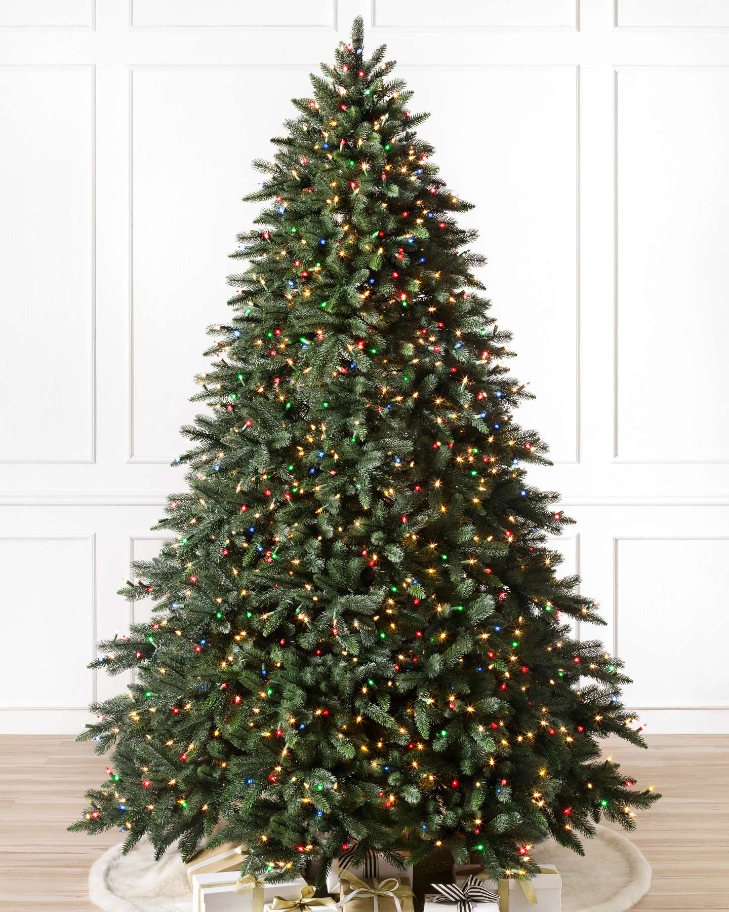 Balsam Hill Aspen Estate Fir Flip Artificial Christmas Tree LED Color+Clear Full Display