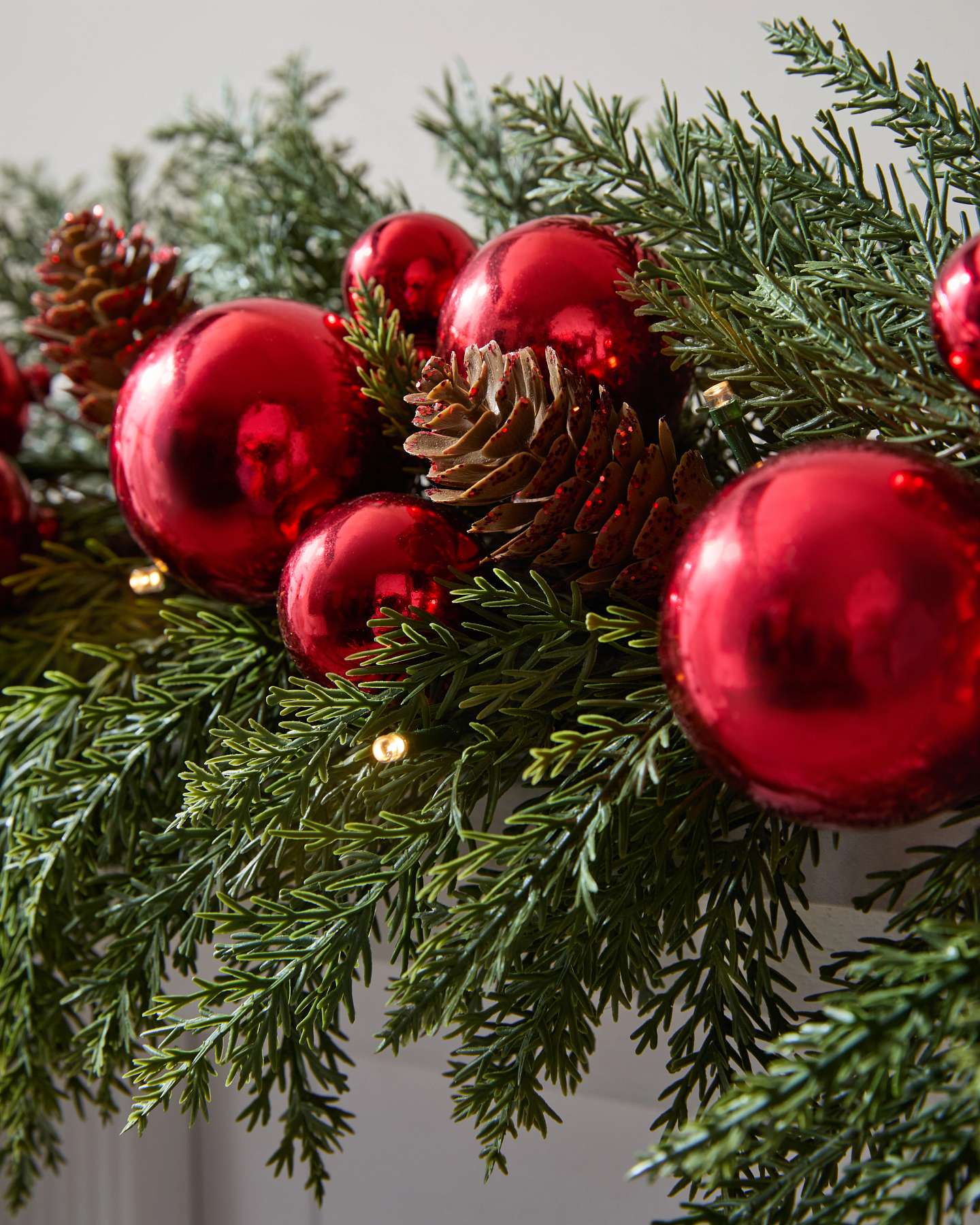 10' Real-Feel® Festive Crimson Cypress Garland