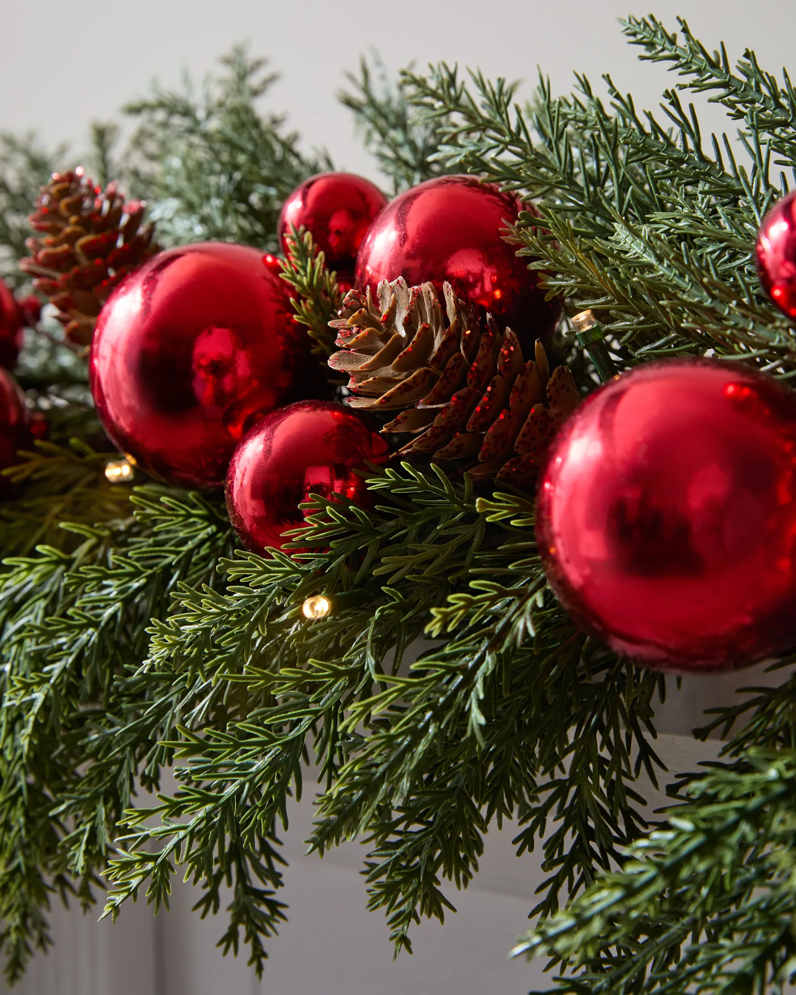 Real-Feel® Festive Crimson Cypress Garland