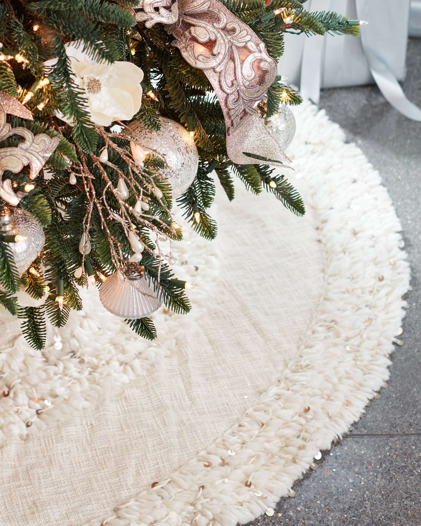 Balsam Hill Juliette Fringed Tree Skirt Showcase