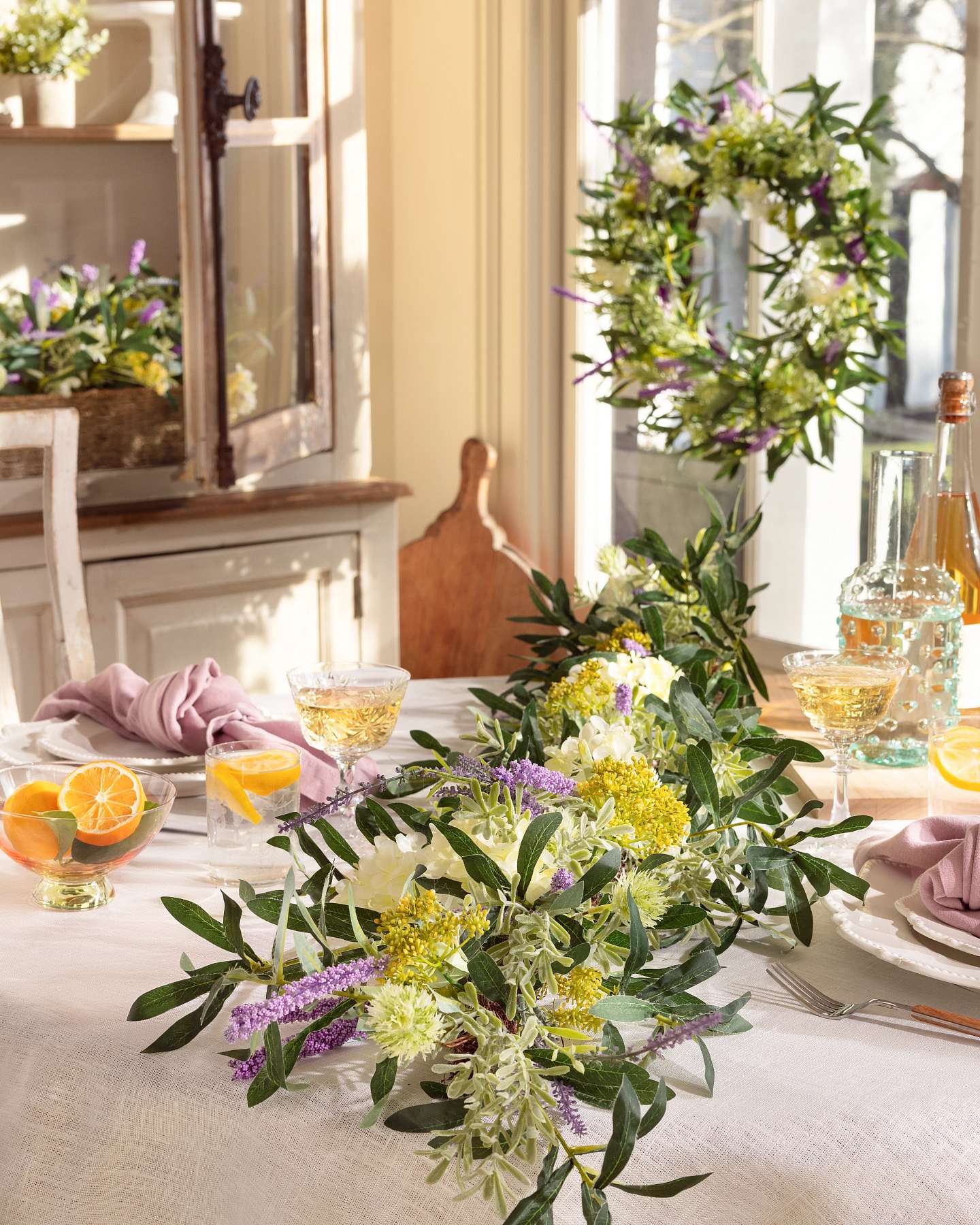 Balsam Hill French Market Artificial Flower Arrangement Dining Room Display