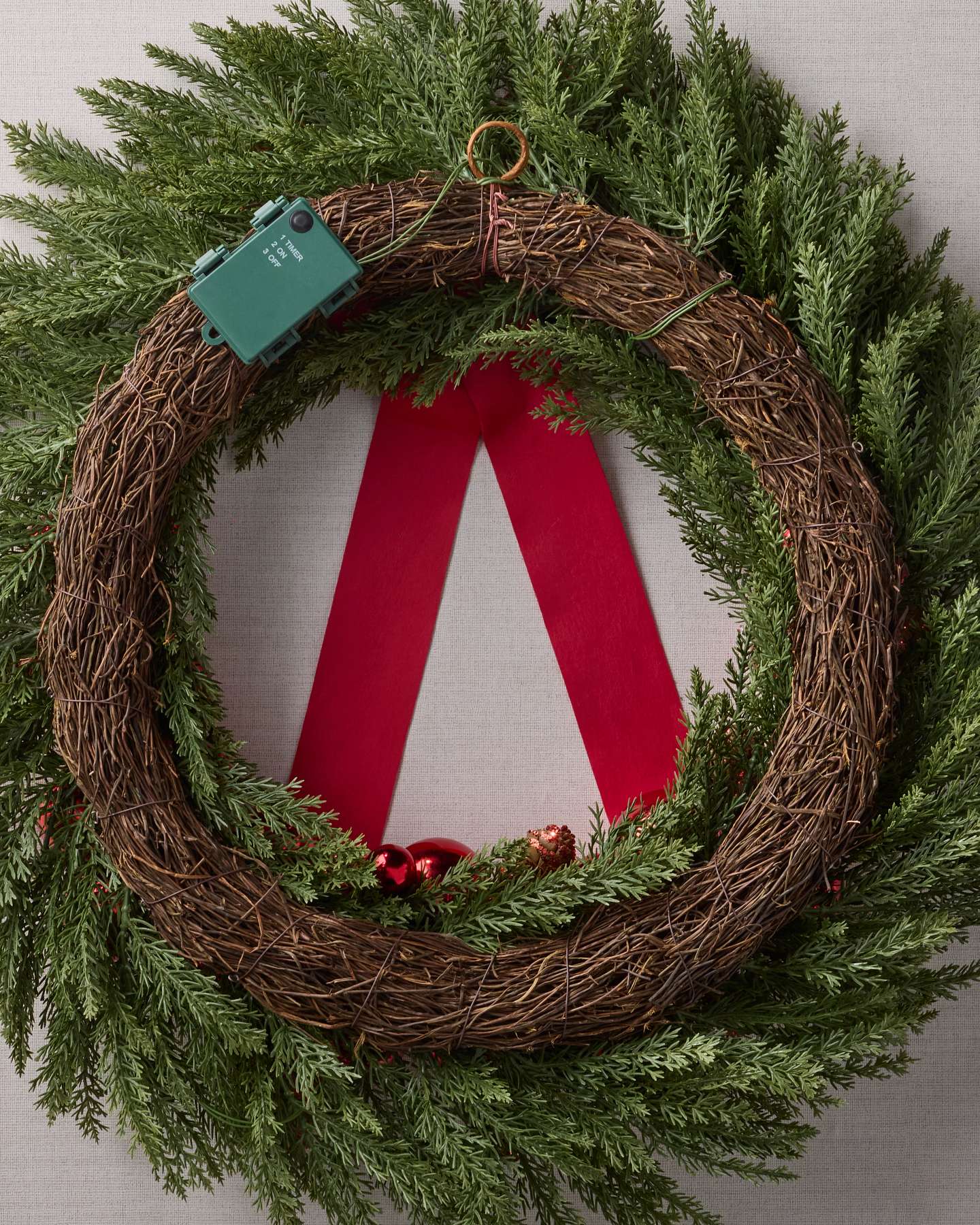 28" Real-Feel® Festive Crimson Cypress Wreath