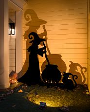 Witch and cauldron silhouette Halloween décor