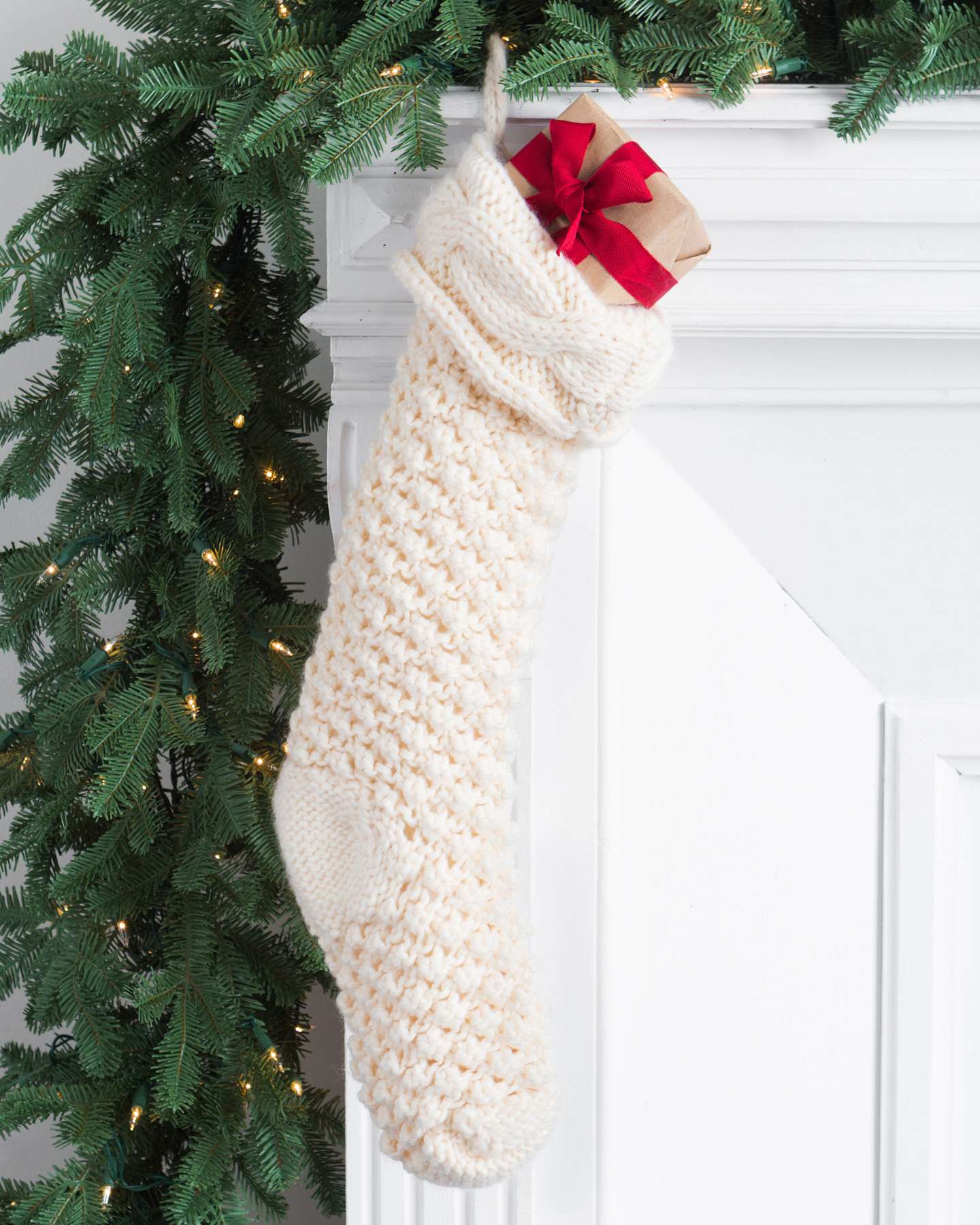 Balsam Hill Ivory Chunky Knit Stocking Product Showcase