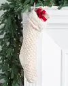 Ivory Chunky Knit Christmas Stocking by Balsam Hill SSC 10