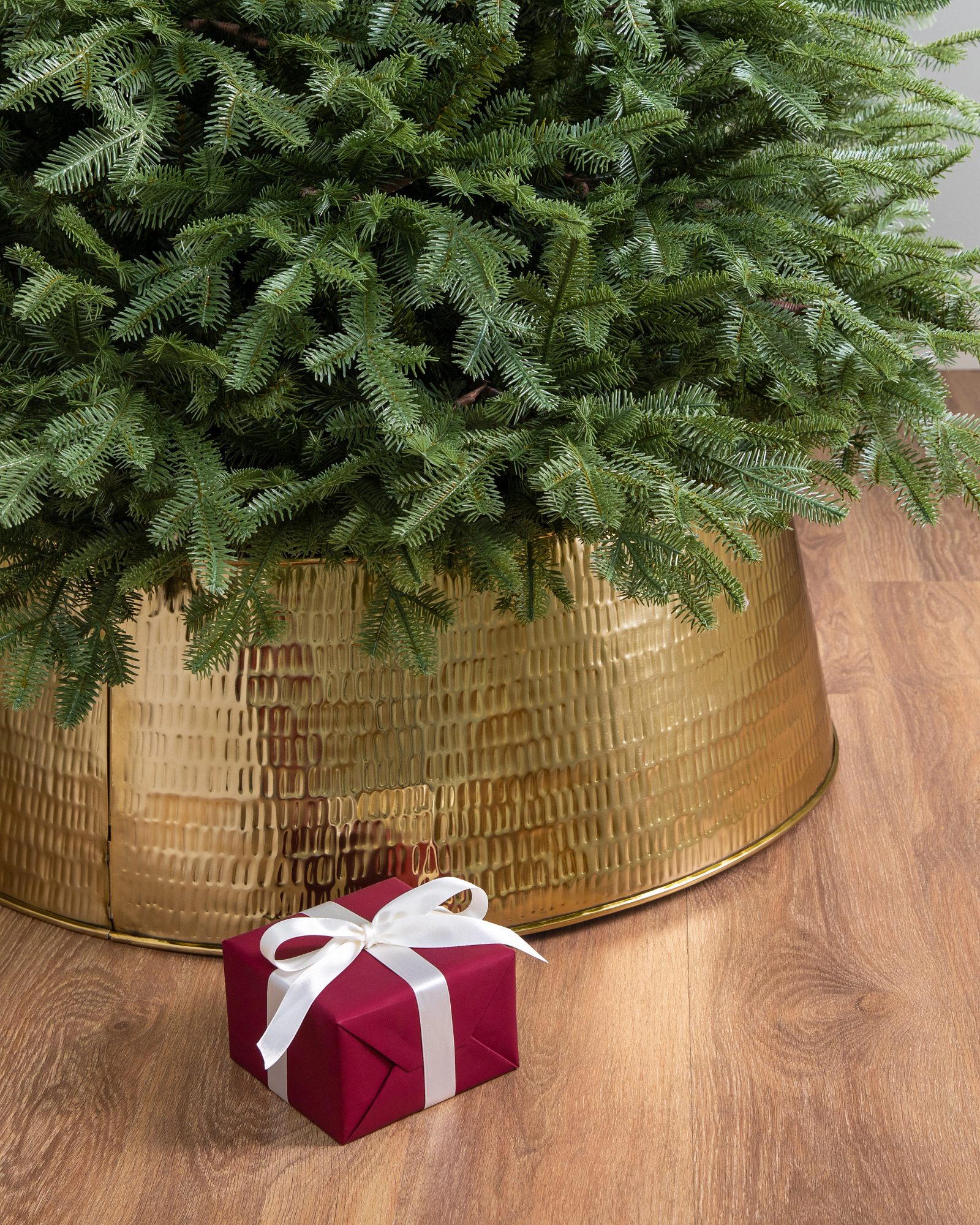 Textured Metal Christmas Tree Collar Balsam Hill