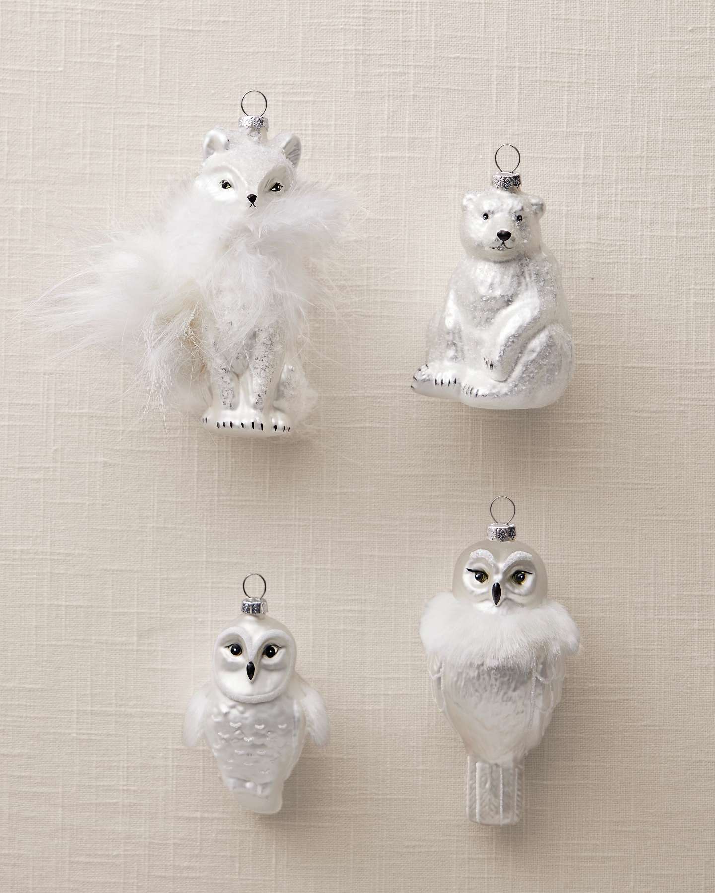 Balsam Hill Arctic Christmas Ornament Set of 4 Critters Full Display