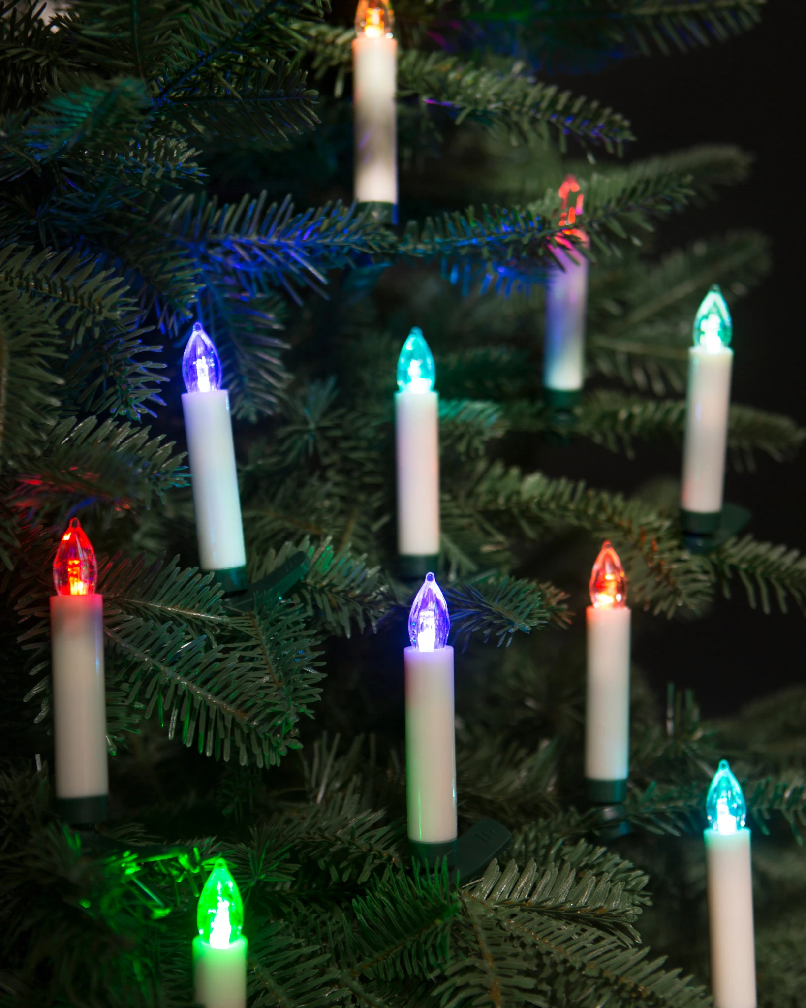 Multi Color Changing LED Christmas Tree Candles, Set of 20 by Balsam Hill SpFeat 30