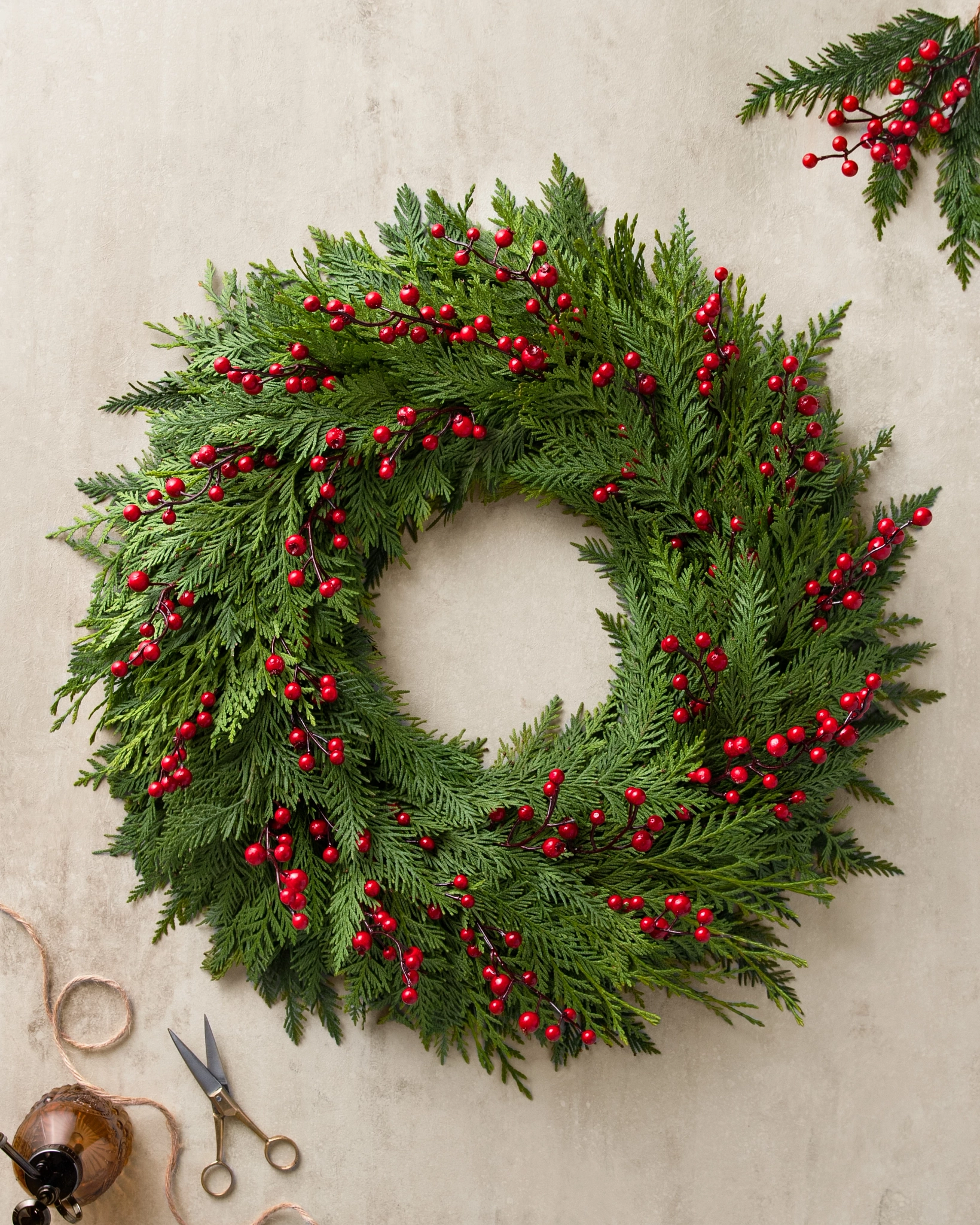 Fresh Cedar Grove Christmas Wreath Balsam Hill