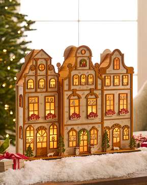 Lit Wooden Townhouses Advent Calendar Lit Wooden Townhouses Advent Calendar