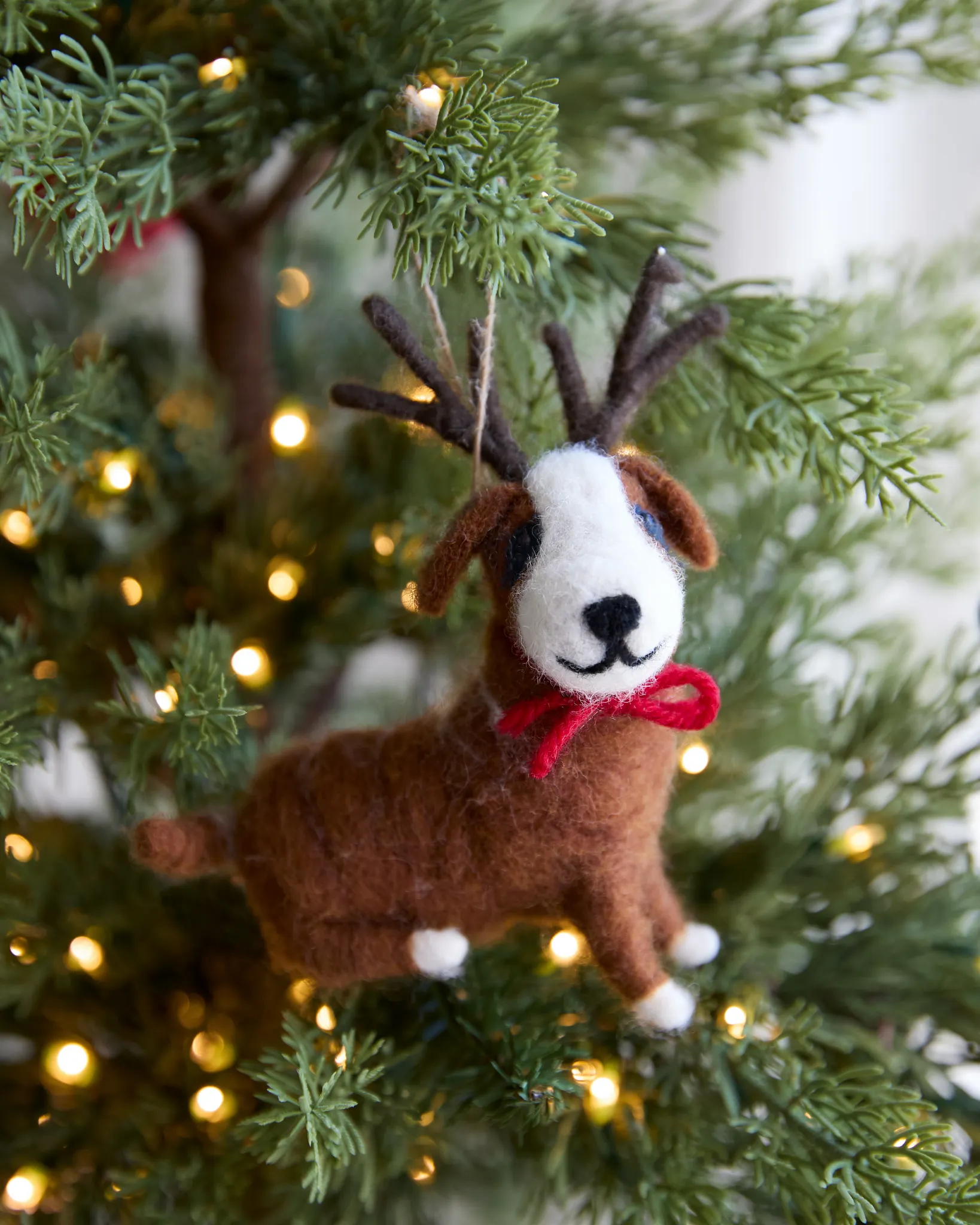 Reindeer Funfest Felt Christmas Ornament Set | Balsam Hill