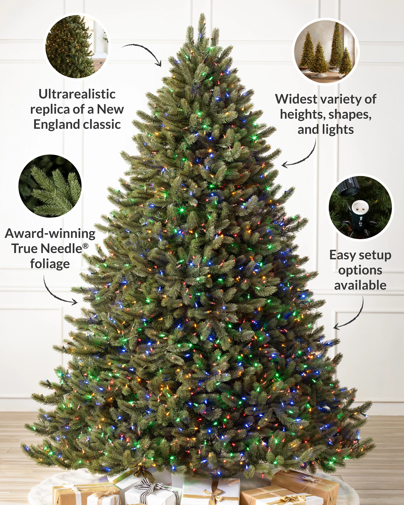 Vermont White Spruce Flip Artificial Christmas Tree | Balsam Hill