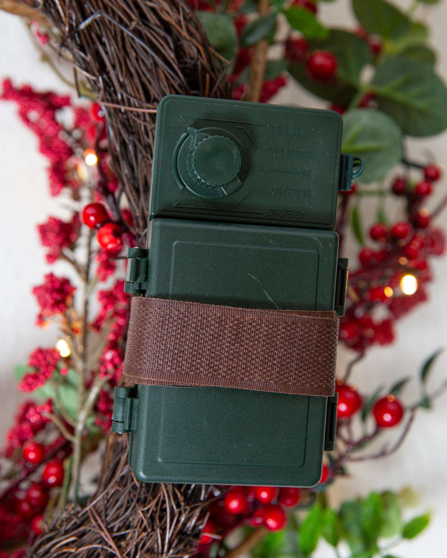 Mixed Berry Festive Foliage by Balsam Hill Battery Compartment Special Feature