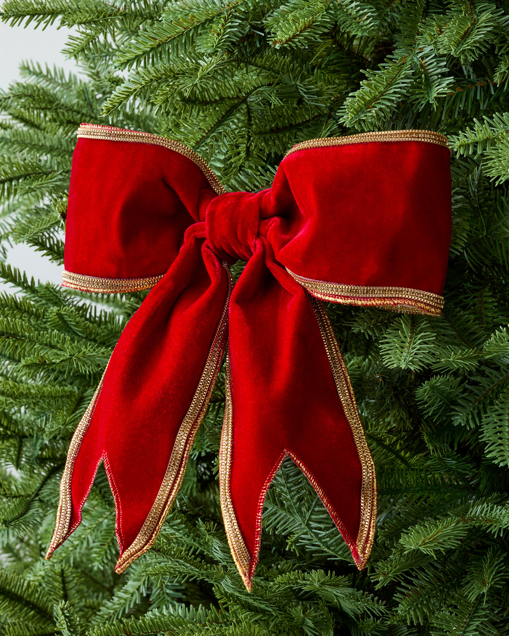 Red Velvet Gold-Edged Pre-Tied Bow