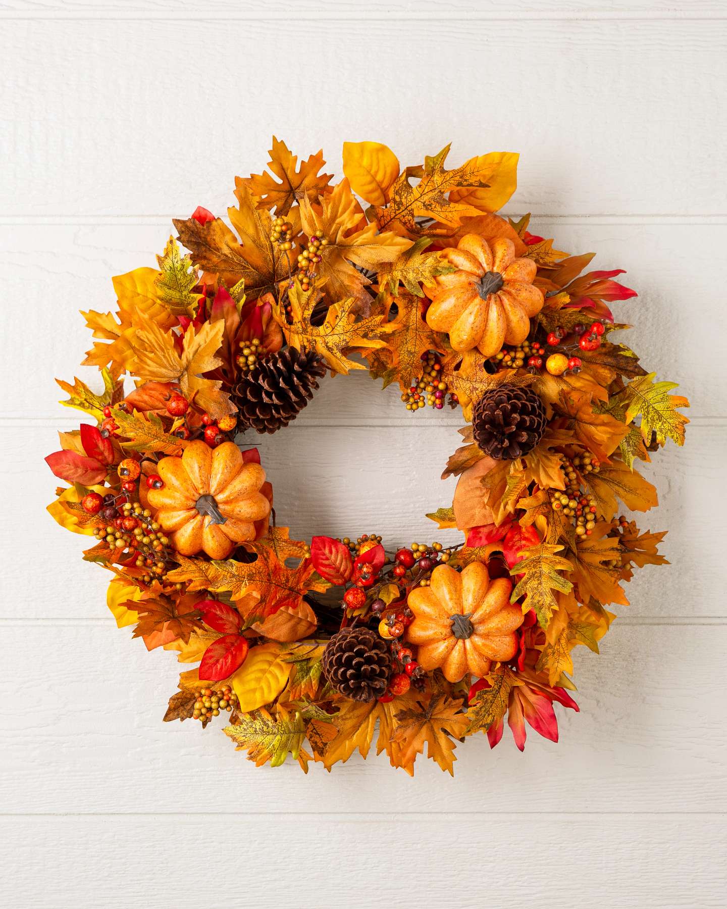 Balsam Hill Outdoor Autumn Traditions Wreath 24-Inch Front View