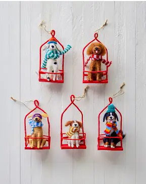 Alpine Adventure Dogs Felt Ornament Set Alpine Adventure Dogs Felt Ornament Set